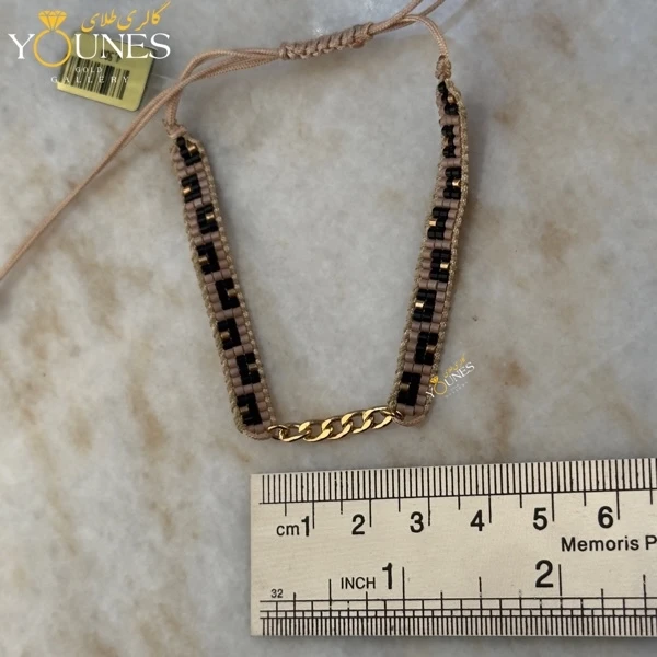 دستبند میوکی مربع مشکی کارتیر طلا